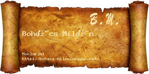 Bohács Milán névjegykártya