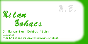 milan bohacs business card