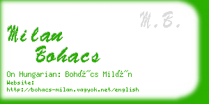 milan bohacs business card